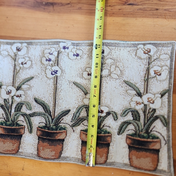 Vintage 90s Plants Placemat Table Runner Linens 1990s Home Decor Boho Bohemian - Picture 6 of 7